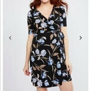 Motherhood Maternity Waist Tie Surplice Dress Size Small